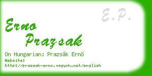 erno prazsak business card